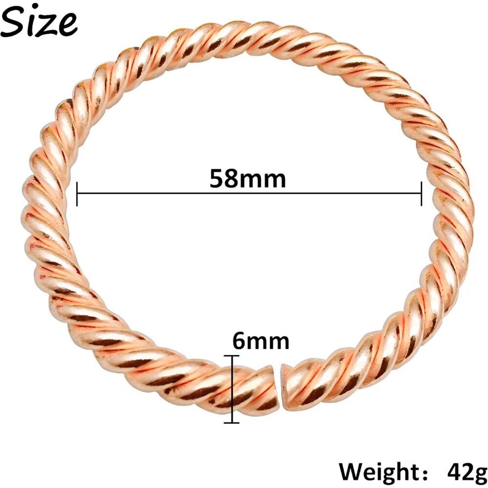 Artisan Crafted Solid Copper Bracelet - Twisted B… - image 6